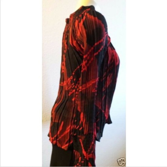 Dress-U by Sharon long sleeve fully crinkled top M - Picture 3 of 7